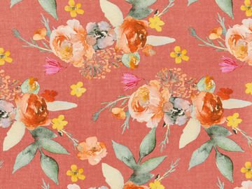 FLEURS FAUVES - Washable linen fabric with floral pattern by Zimmer + Rohde - view 3